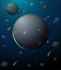 Wall Mural - Moon planet on space background