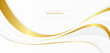 Abstract elegant flowing gold wave line vector on white background. Luxury shiny gold wave template design element with space for your text. Suit for presentation, poster, flyer, cover, banner