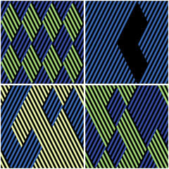 Fototapete - 4 different vector patterns in the same package(eps). One pattern is paid and 3 are free (white dividing lines)