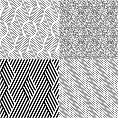 Fototapete - 4 different vector patterns in the same package(eps). One pattern is paid and 3 are free (white dividing lines)