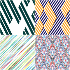 Fototapete - 4 different vector patterns in the same package(eps). One pattern is paid and 3 are free (white dividing lines)