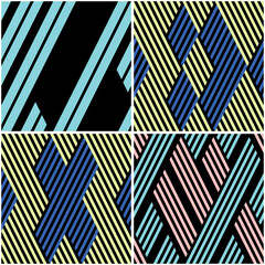 Fototapete - 4 different vector patterns in the same package(eps). One pattern is paid and 3 are free (white dividing lines)