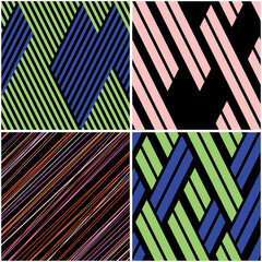 Fototapete - 4 different vector patterns in the same package(eps). One pattern is paid and 3 are free (white dividing lines)