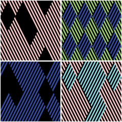 Fototapete - 4 different vector patterns in the same package(eps). One pattern is paid and 3 are free (white dividing lines)