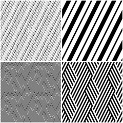 Fototapete - 4 different vector patterns in the same package(eps). One pattern is paid and 3 are free (white dividing lines)