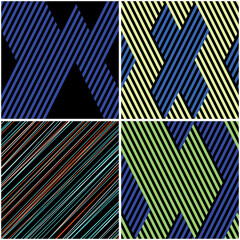 Fototapete - 4 different vector patterns in the same package(eps). One pattern is paid and 3 are free (white dividing lines)