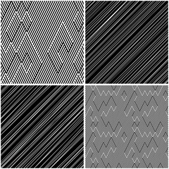 Fototapete - 4 different vector patterns in the same package(eps). One pattern is paid and 3 are free (white dividing lines)