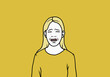 © fStop - Portrait sad woman crying with eyes closed on yellow background