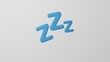 Minimalism Sleep, ZZZ emoji, Sleeping Symbol. Isolated on white background. 3d rendering
