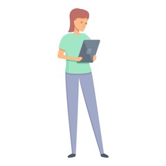Poster - Online lesson reading icon cartoon vector. Digital read. Student education