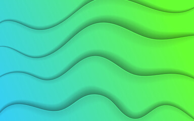 Abstract three-dimensional background with a green-blue gradient