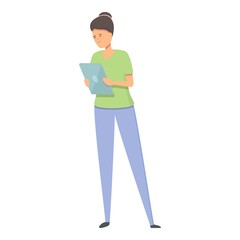 Poster - Online library book icon cartoon vector. Store education. School literature