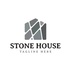 Wall Mural - stone house logo design