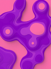 Poster - Multi colored sliced shape digital illustration. 3d rendering modern art background