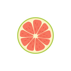 Wall Mural - cartoon slice of citrus fruit isolated on white