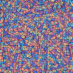 Fototapete - Vector seamless mosaic art pattern. Art background.