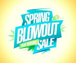 Wall Mural - Spring blowout sale, mega discounts, web banner or flyer advertising design template