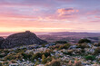 Sunrise over the mountains (Castle of Montgri, Spain, Catalonia)