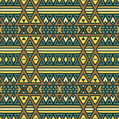 Wall Mural - Unique retro geometrical pattern, vector seamless background with geometric shapes for wrapping paper, web, cover, fabric, textile, curtains