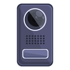 Poster - Intercom gate icon cartoon vector. Door system. Camera bell