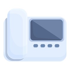 Poster - Intercom keypad icon cartoon vector. Video door. Phone system