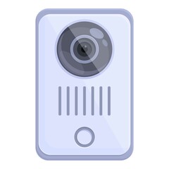 Poster - Intercom guard icon cartoon vector. Video door. Alarm camera
