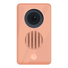 Poster - Wall intercom icon cartoon vector. Door system. Phone security