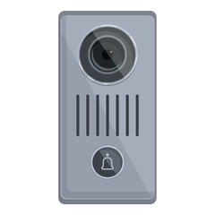 Poster - Intercom house icon cartoon vector. Video door. Camera bell