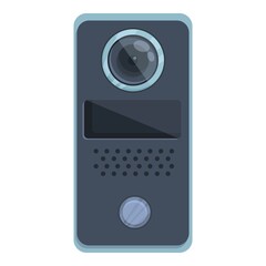 Poster - Intercom pictogram icon cartoon vector. Video door. Phone security