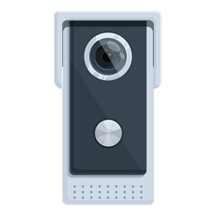 Poster - Call intercom icon cartoon vector. Video system. Phone security