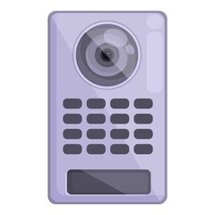 Poster - Entrance intercom icon cartoon vector. Video system. Doorbell control