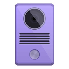 Poster - Bell intercom icon cartoon vector. Door system. Camera home