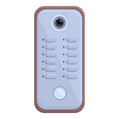 Poster - Intercom phone icon cartoon vector. Door system. Security camera