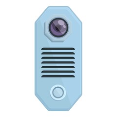 Poster - Door video intercom icon cartoon vector. Phone system. Camera security