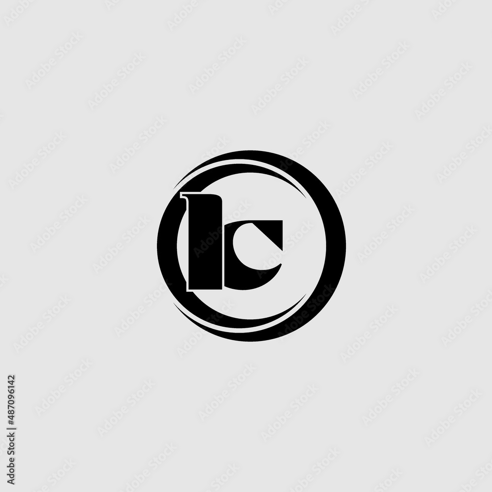 Letters LC simple circle linked line logo Stock Vector | Adobe Stock
