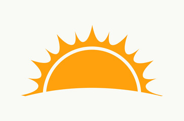 Wall Mural - sunset sun icon isolated.