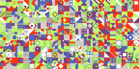 Aufkleber - Decorative ornament of geometric shapes. Colorful geometric pattern background
