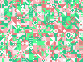 Aufkleber - Decorative ornament of geometric shapes. Colorful geometric pattern background