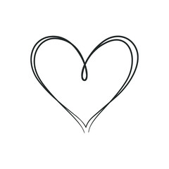 Wall Mural - Continuous line drawing of love sign. Love heart one line drawing