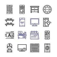 Poster - desk Icon Set with line icons. Modern Thin Line Style. Suitable for Web and Mobile Icon. Vector illustration EPS 10.