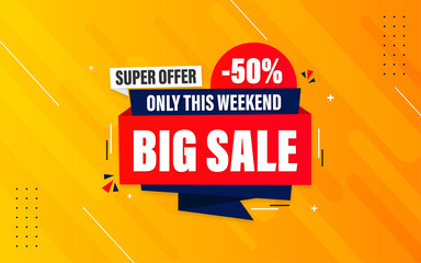Wall Mural - big sale banner design with editable text effect