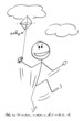 © Zdenek Sasek - Person Flying Kite , Vector Cartoon Stick Figure Illustration