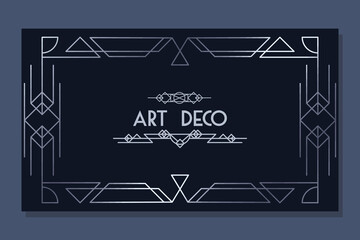 Sticker - art deco silver frame