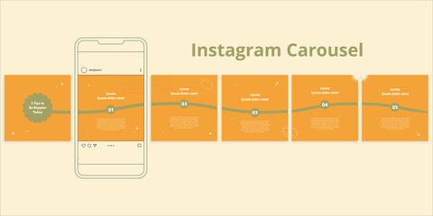 Social media strategy carousel post Premium Vector