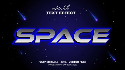 Poster - 3d editable text effect space theme premium vector
