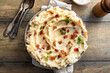 Bacon mashed potatoes with cheddar cheese and parsley