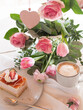 Coffee and cake for mothers day
Coffee with cake and pink spring flowers for mother's day. Bright background with short depth of field and space for text.