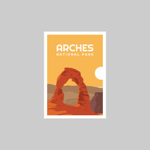 Arches National Park Poster Vector Illustration Design