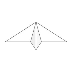 Poster - Paper line airplane. Sending message linear symbol. Vector isolated on white.