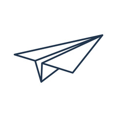 Poster - Paper line airplane. Sending message linear symbol. Vector isolated on white.